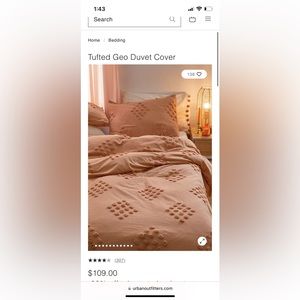 Urban Outfitters home tufted duvet cover twin